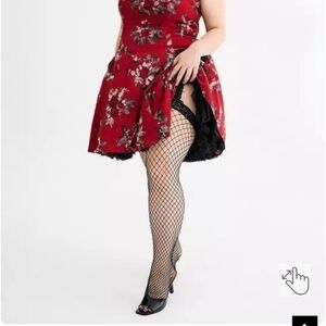 🆕️🖤BLACK FISHNET & LACE FAUX GARTER TIGHTS🖤